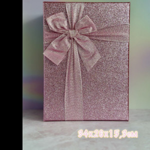 Подарочная коробка Блеск розовая