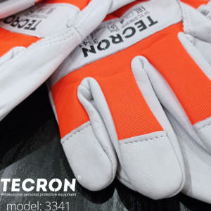 Перчатки рабочие TECRON 3341 из натуральной кожи (яркий...