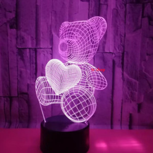 Светильник светящаяся мишка 3d
