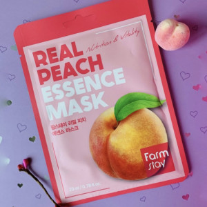 FarmStay Real Peach Essence Mask Тканевая маска с перси...